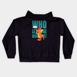 Dog in a hat Kids Hoodie